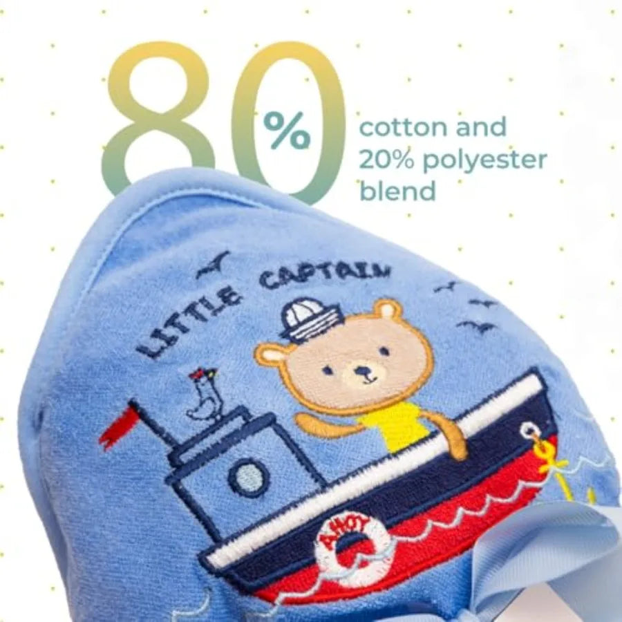 Soft Terry Hooded Bath Towel and Washcloths Set for Newborns