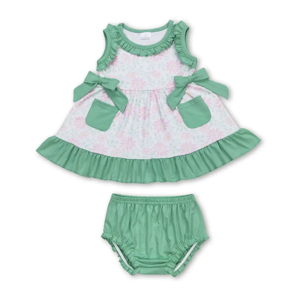 Girls Floral Tunic Top And Bummies Outfit Set For Everyday
