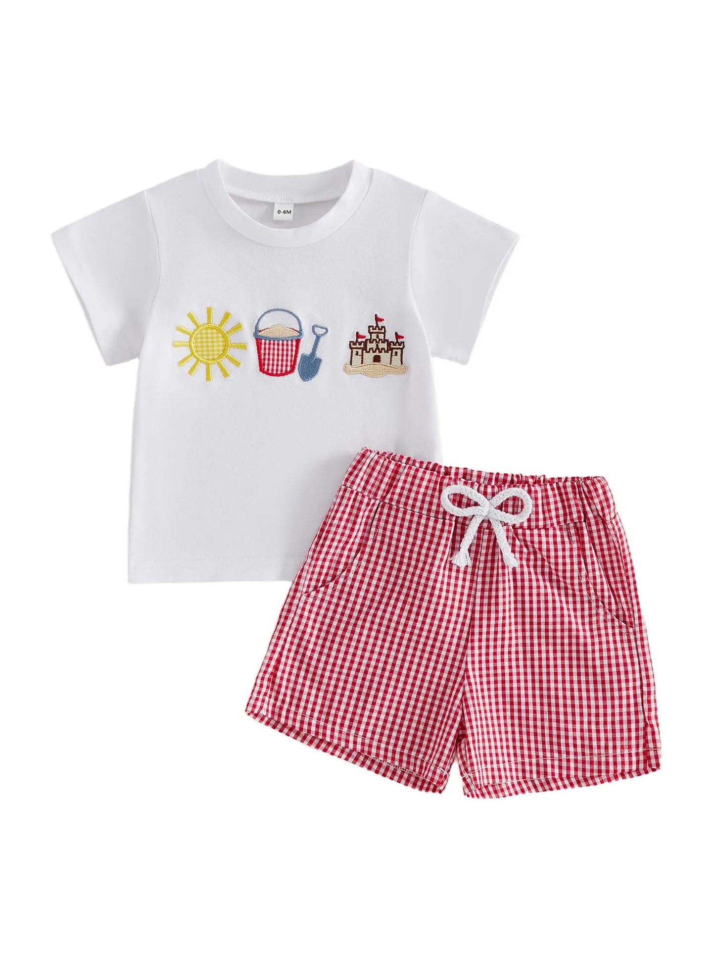 Infant Summer Outfit Ice Cream Print Tee And Denim Shorts Set
