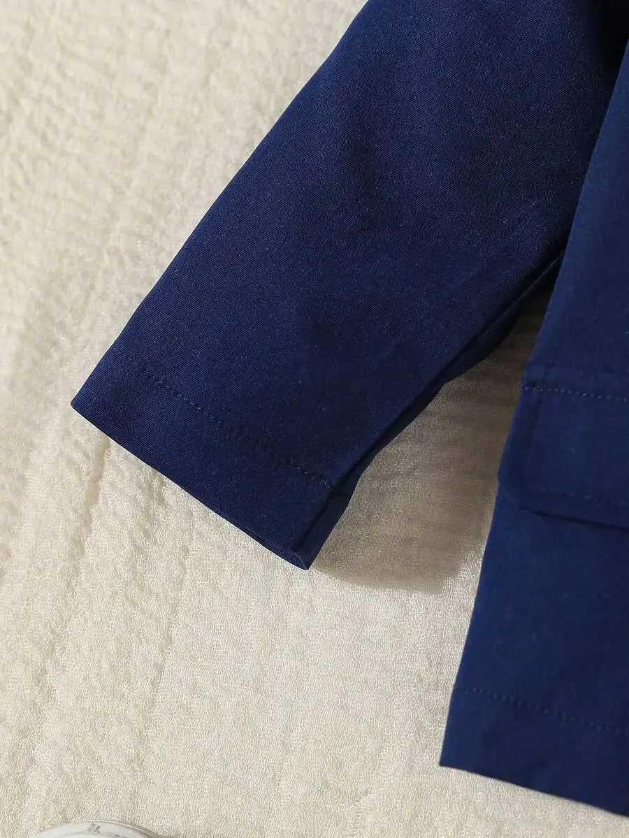 Toddler Formal Suit Set Shawl Lapel Jacket Bow Tie Elastic Waist Pants