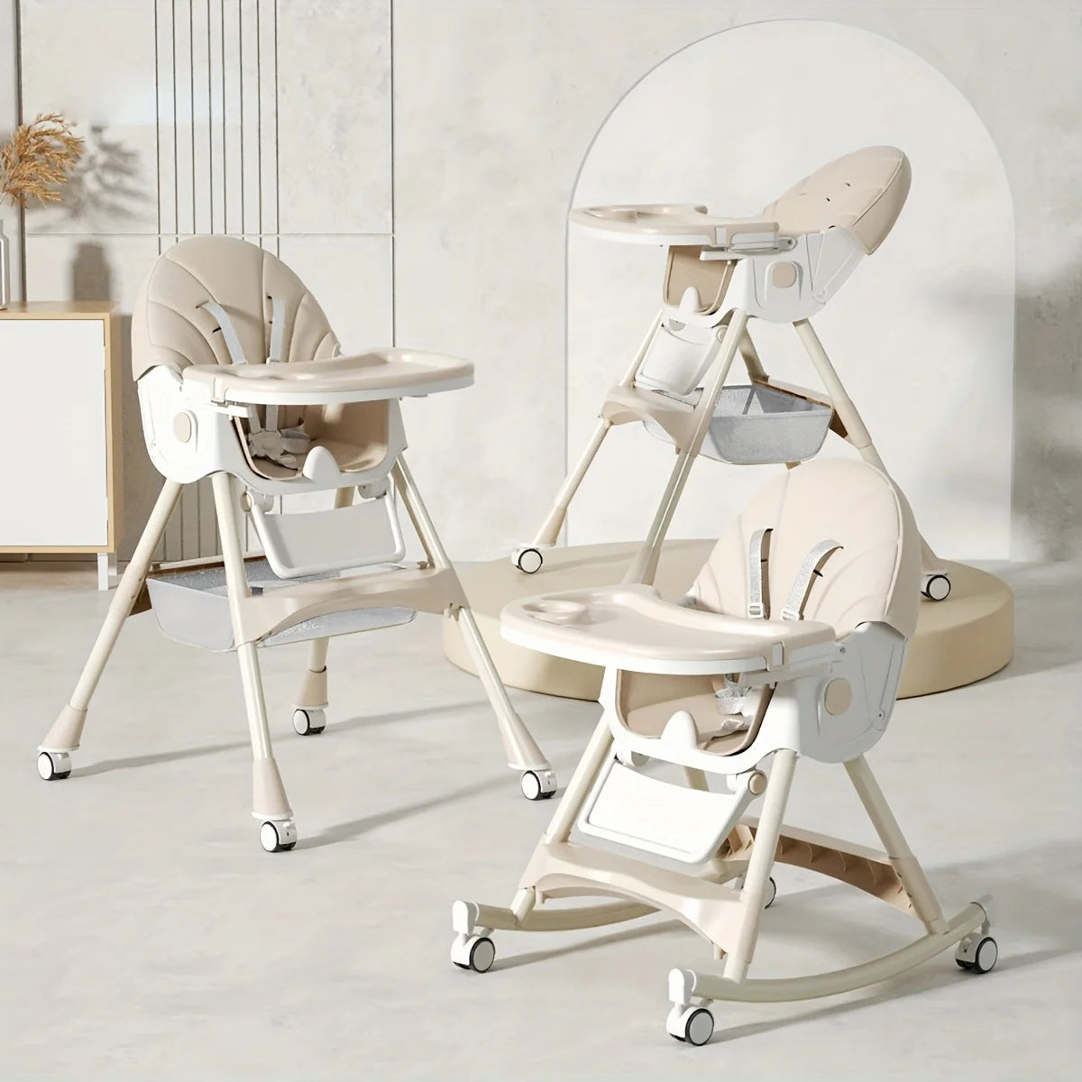 1pc Children's Multi-functional Dining Chair, Adjustable Children's Dining Chair Home Portable Dining Table Rocking Chair