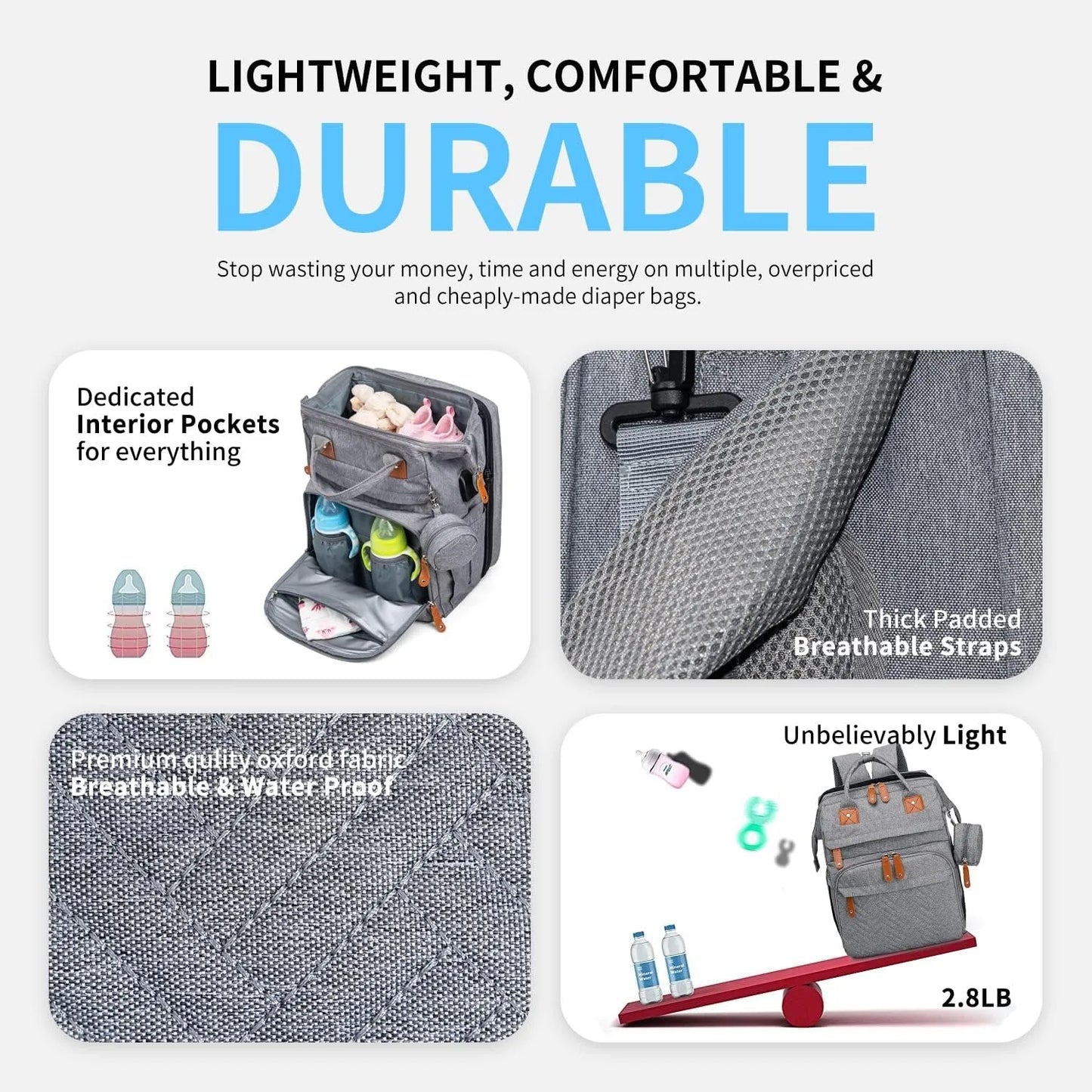 Changing Bag Backpack Baby Changing Backpacks with Large Capacity Portable Travel Nappy Bag with Foldable Cot with Multifunctional Baby Bags and Mobile Changing Mat Baby Bed Backpack