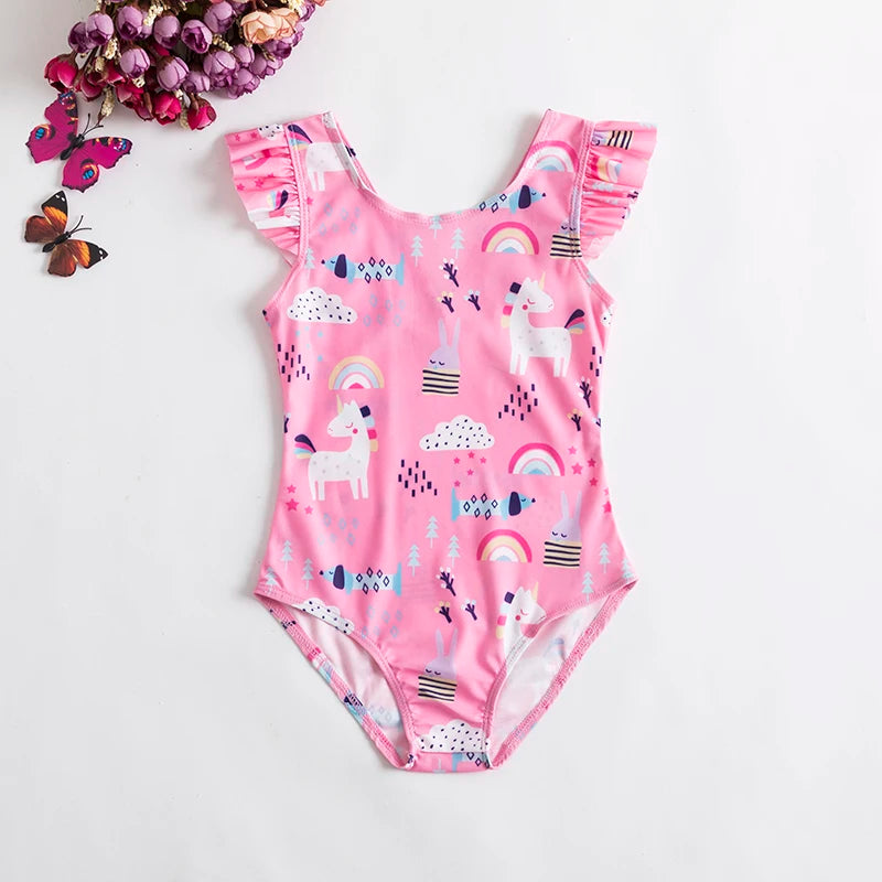 NNJXD Baby Girls Floral Sun Protection One Piece Swimsuit