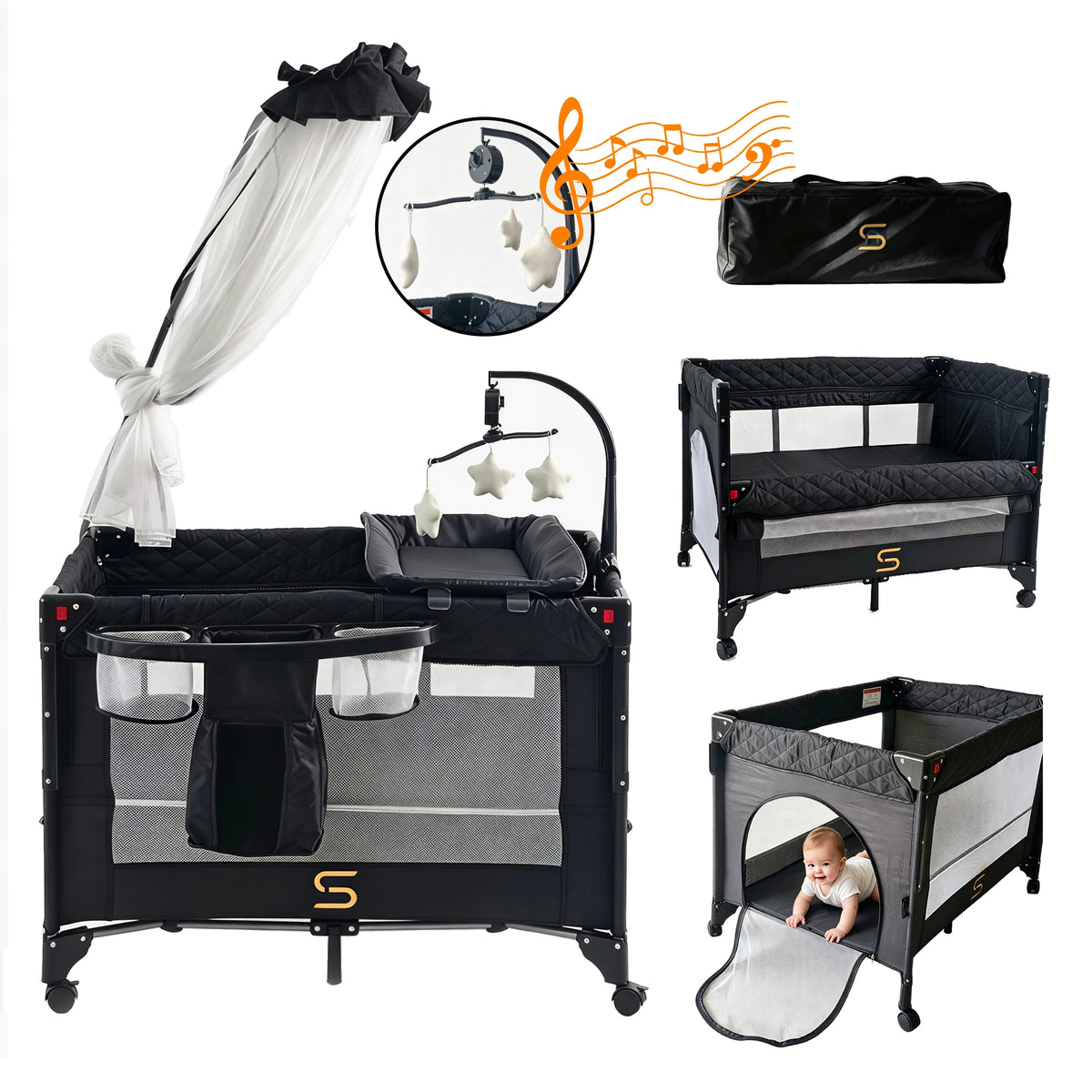 SteAnny All In One Pack N Play With Bassinet Station