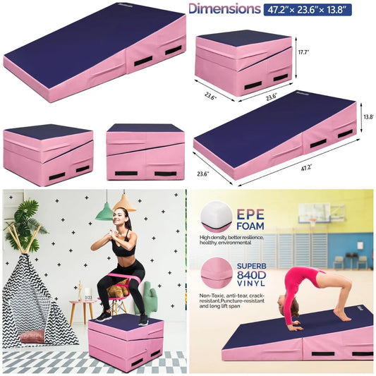 YTYIN Tumbling Mat Cheese Wedge For Kids Home Training Gymnastics