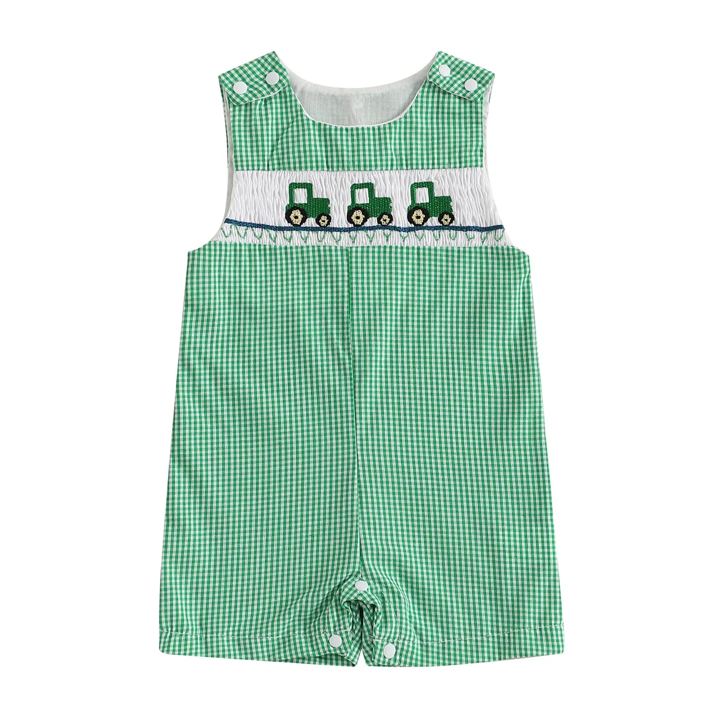 Cotton Embroidered Baby Romper With Button Up Collar