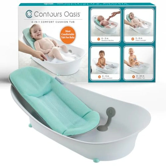 Oasis 4-In-1 Baby Bathtub and Infant Bath Seat for Newborns