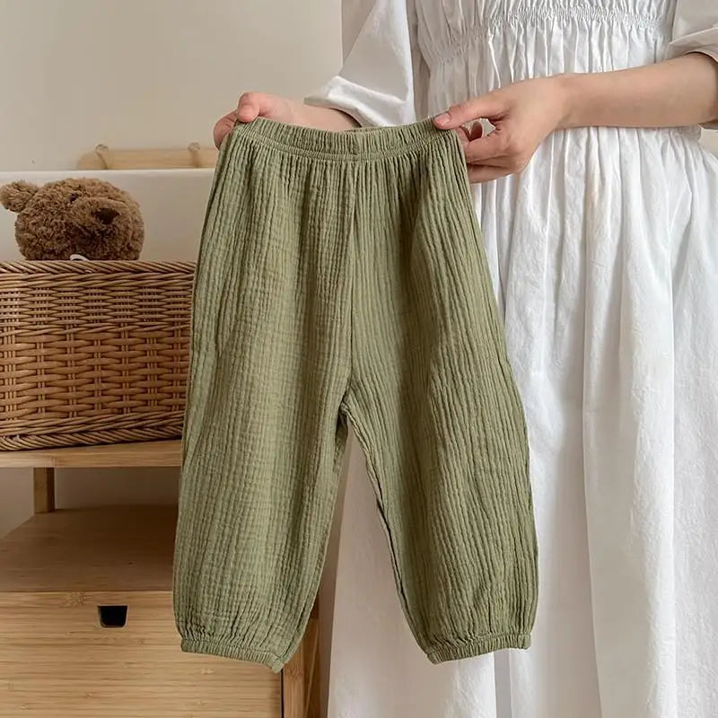Kids Anti Mosquito Pants Unisex Lightweight Polyester Elastic Waist