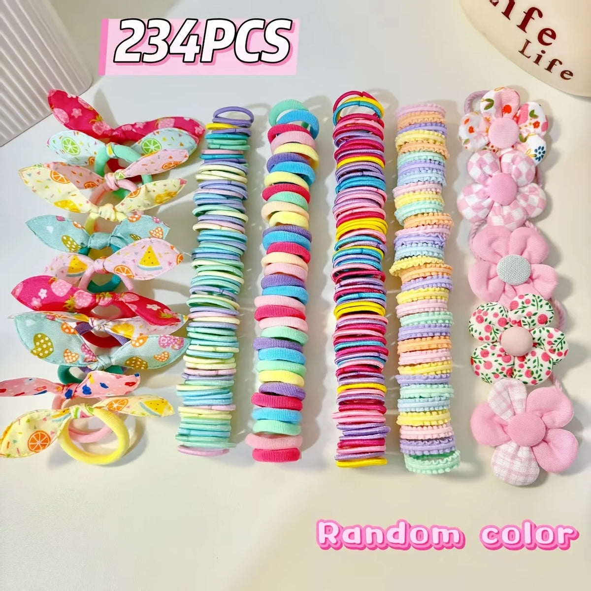 18/546Pcs /1152PCS Bow High Elastic Hair Accessories Set Korean Style Princess Hair Clips, No Hurt Hair Colorful Girls Hair Bands Hair Clips Girls Children No Box