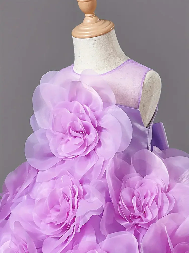 Girls Princess Dress Luxury Elegant Sleeveless Party Evening Gown
