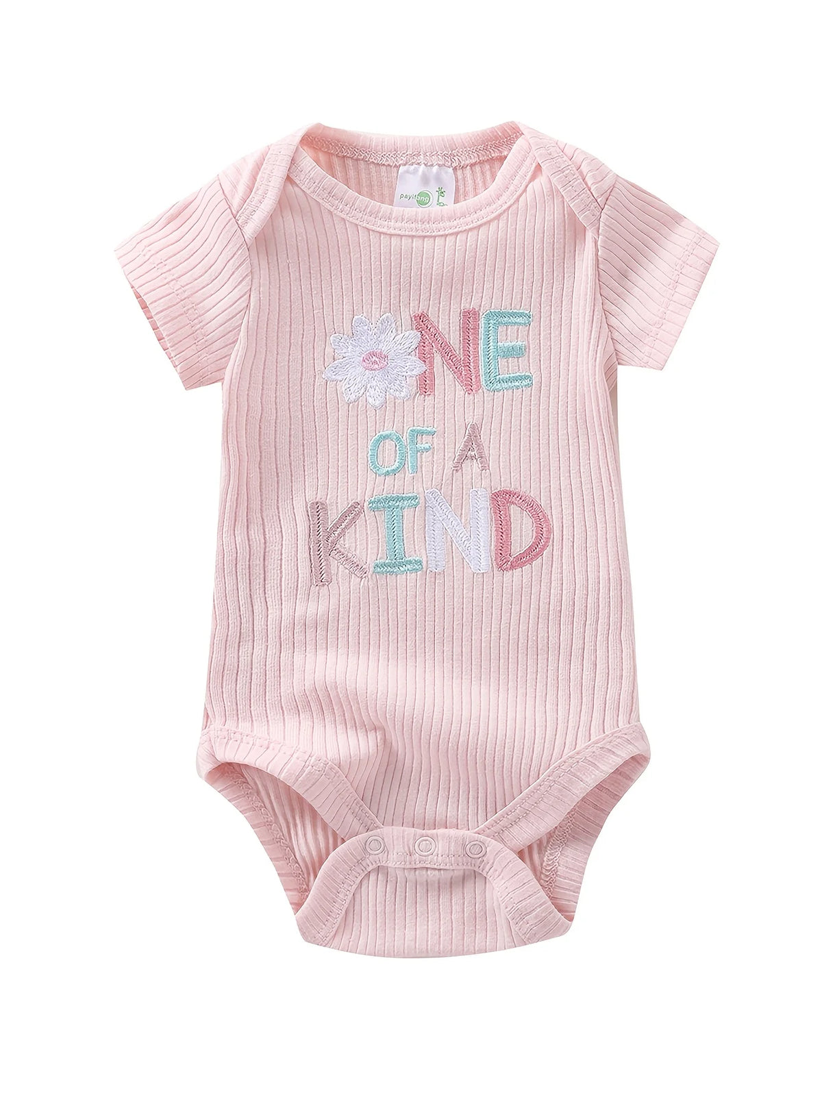 Newborn Baby Girl Short Sleeve Bodysuit 5-pc, Cute Infant One-Piece Romper, Round Neck Summer Outfit, Hospital Essentials, Baby Clothing, for Outdoor