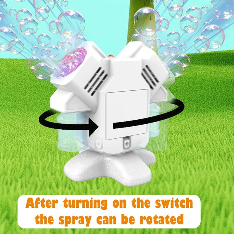 KNYYSECQ Double Head Rotating Bubble Machine Outdoor Party Toy
