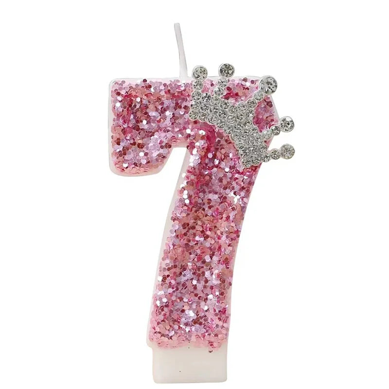 Cake Numeral Candles Birthday Candles Princess Crown Novelty Party Decoration