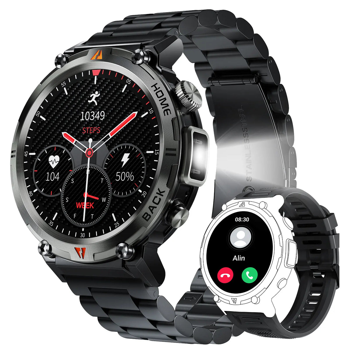 EIGIIS KE3 Bluetooth Smartwatch For Men Full Touch Screen HeartRate