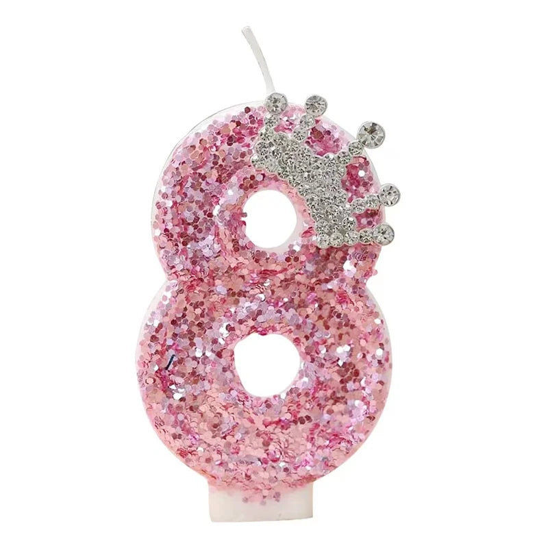 Cake Numeral Candles Birthday Candles Princess Crown Novelty Party Decoration