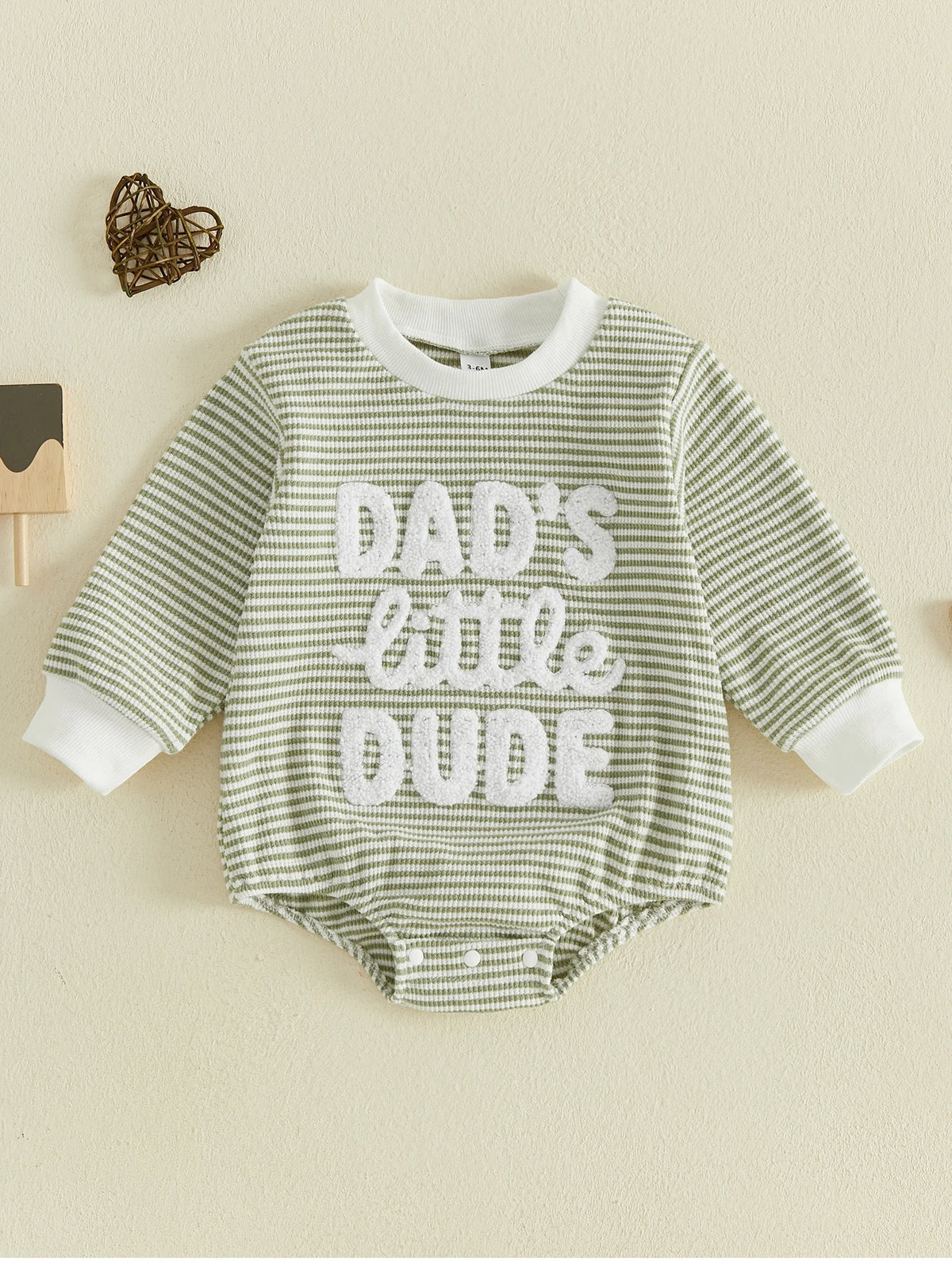 Round-Neck-Letter Letter Embroidery Sleeve Romper Long Sleeve Letter-Embroidery-Bodysuit Long Sleeve Round Bodysuit