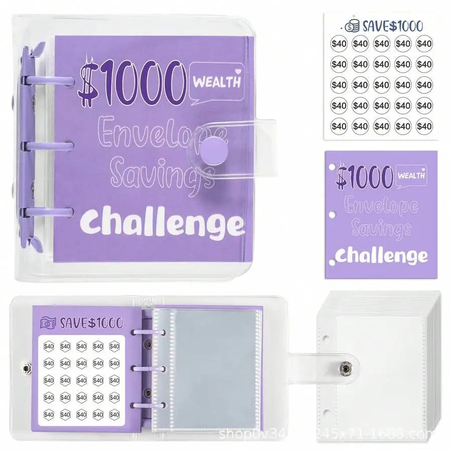 A7 Mini PVC Envelope Savings Challenge Notebook