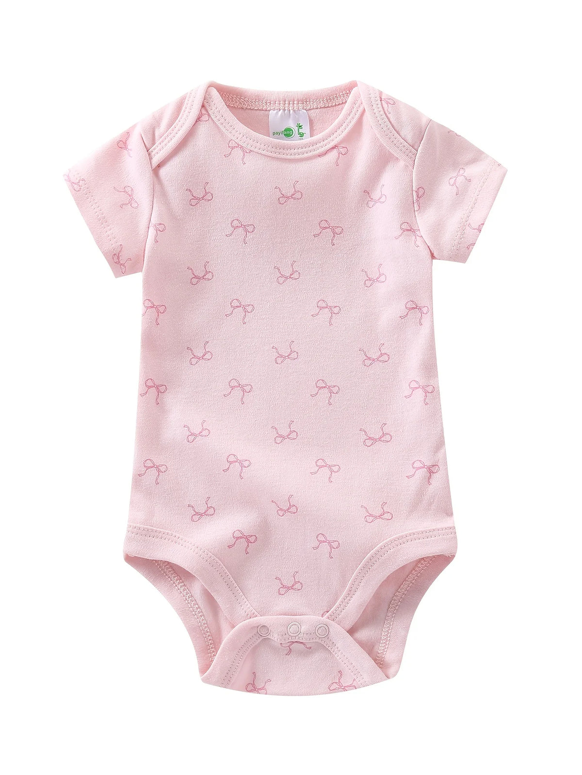 5pcs Set Baby Girl Short Sleeve Triangle One-Piece Jumpsuit, Cute Cartoon Romper, Spring Summer New Style Crawling Clothes, Baby Girl Clothing, Newborn Birth Supplies Baby Products, for Outdoor