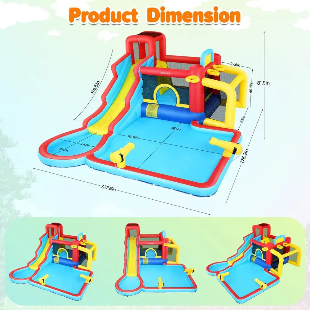 YTYIN Bounce House Inflatable Water Slide Castle With Blower