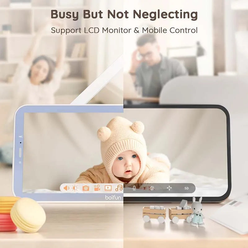 BOIFUN 2K WiFi Baby Monitor Night Vision Two Way Talk