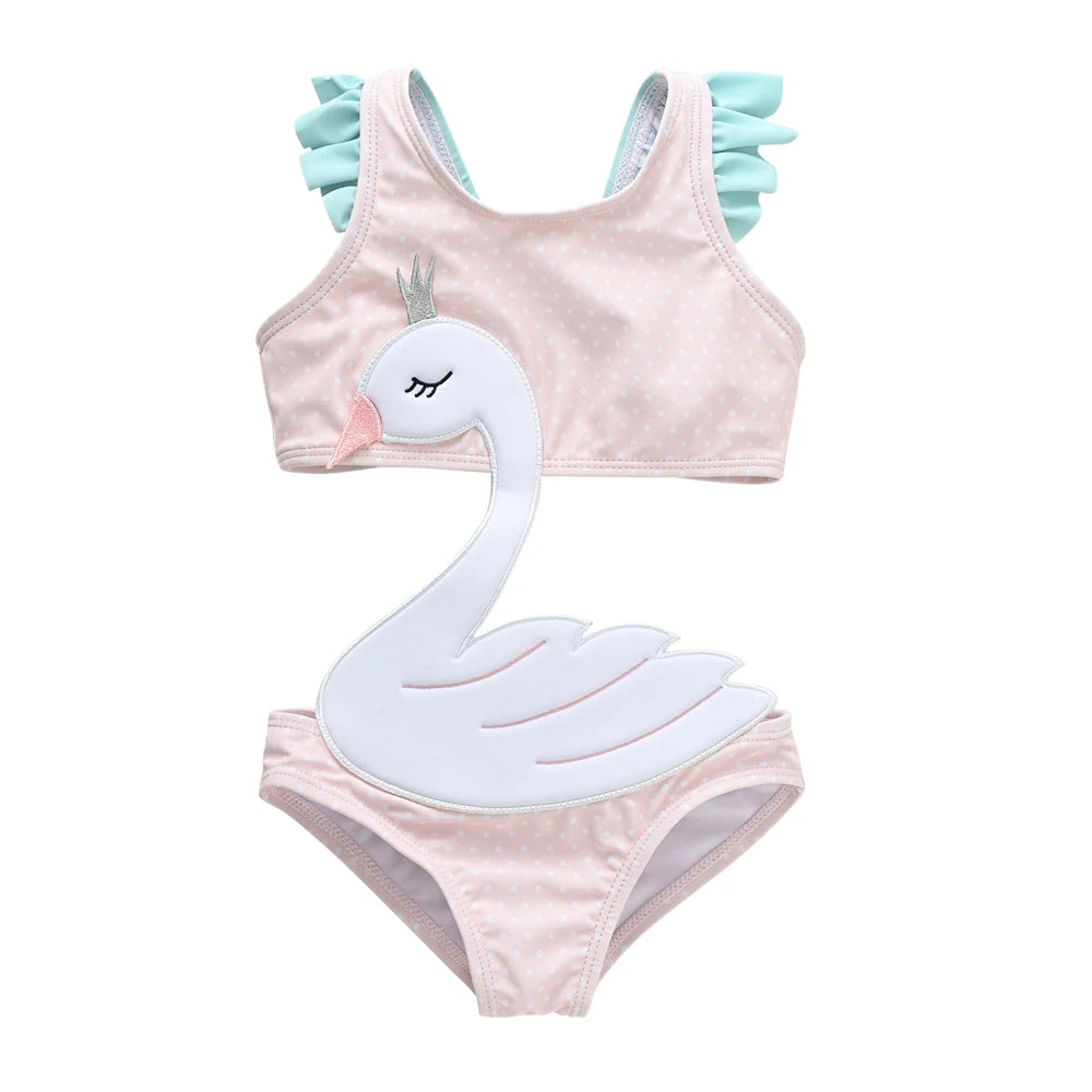 KAVKAS Watermelon Print Toddler Girl One Piece Swimsuit