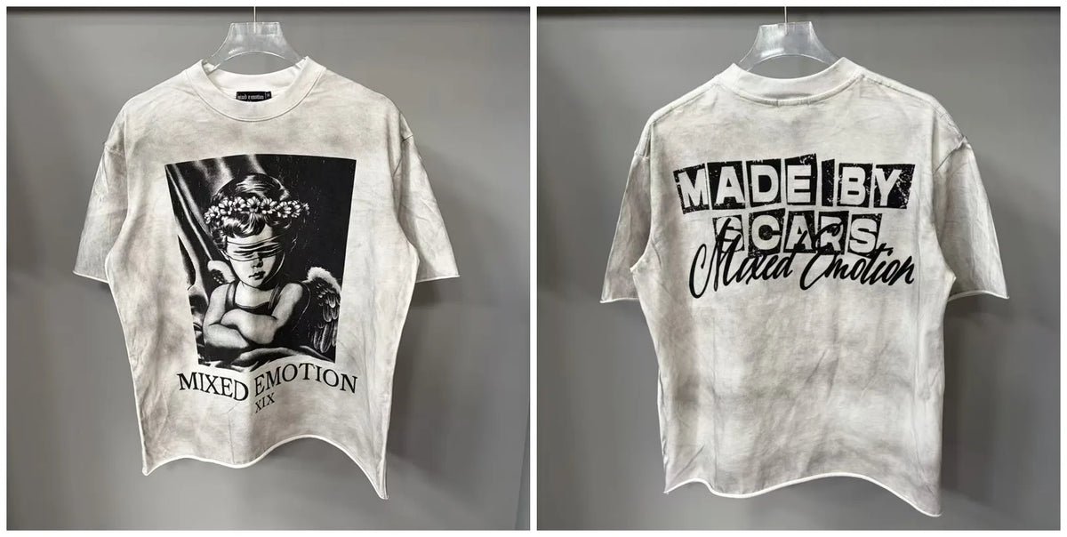 Mixed Emotion Printed Cotton T Shirt For Men Women