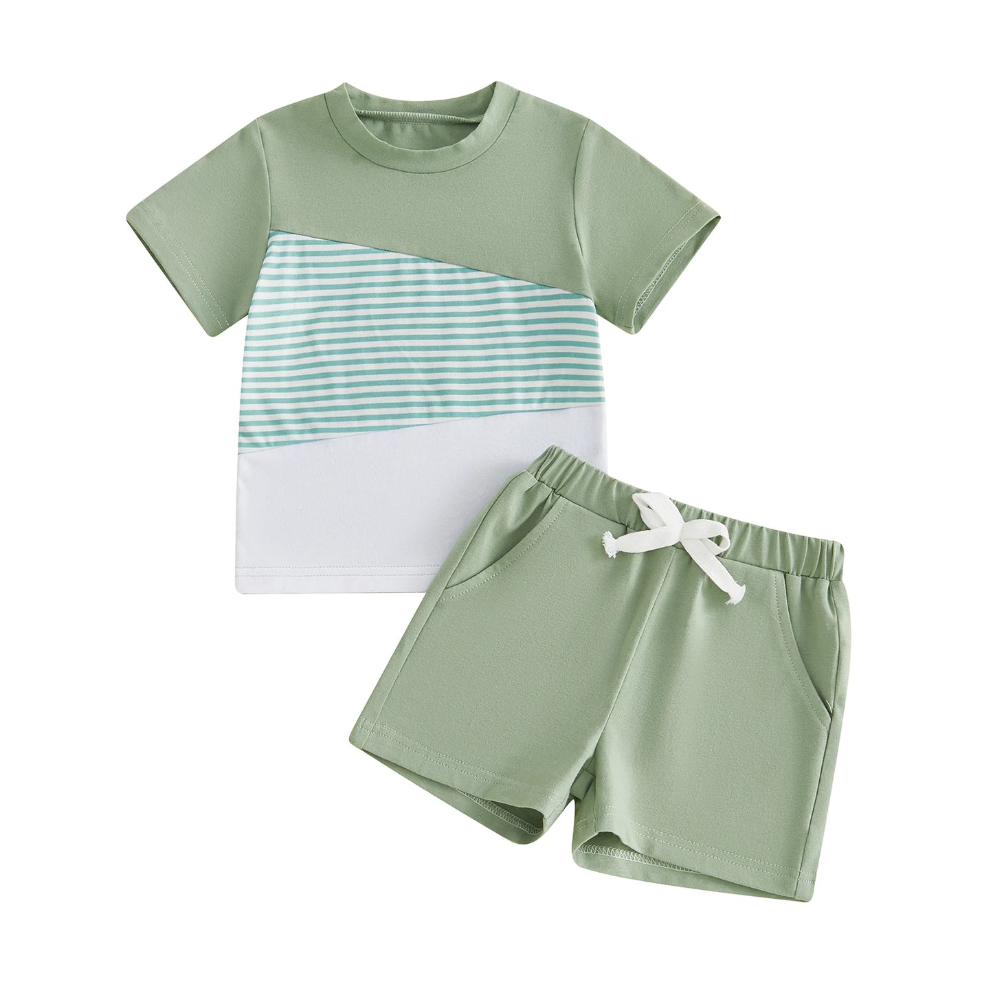 Infant Boy Summer Outfit Set With Short Sleeve Shirt Shorts