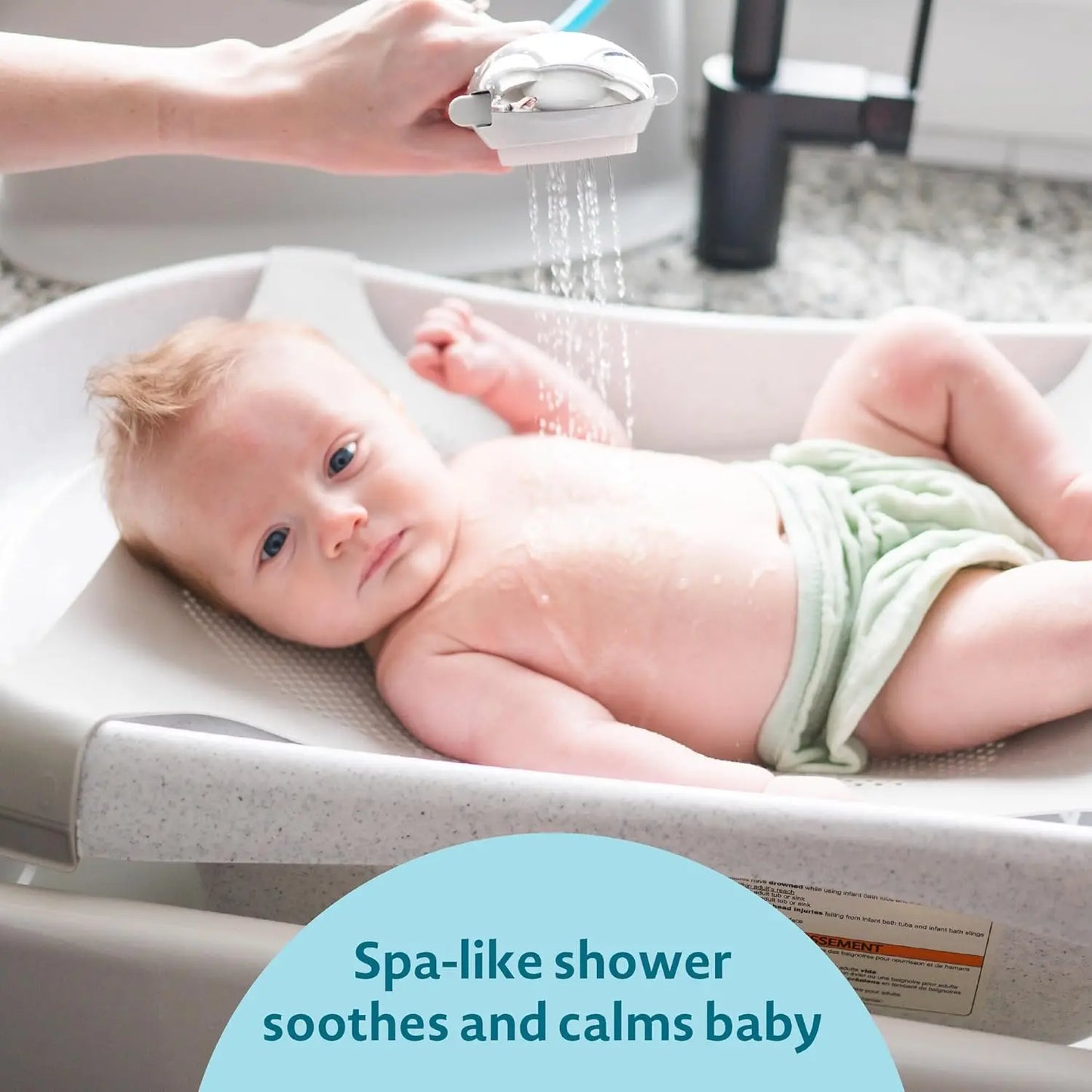 ThreeInOne Baby Bathtub Set With Sling Water Tank And Brush