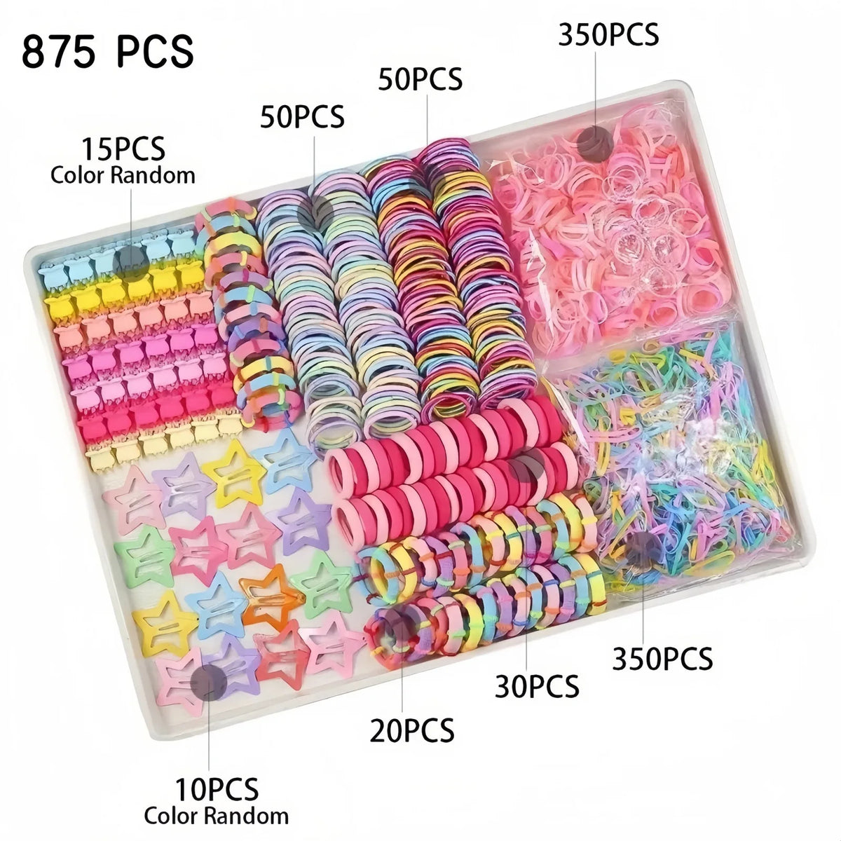 18/546Pcs /1152PCS Bow High Elastic Hair Accessories Set Korean Style Princess Hair Clips, No Hurt Hair Colorful Girls Hair Bands Hair Clips Girls Children No Box