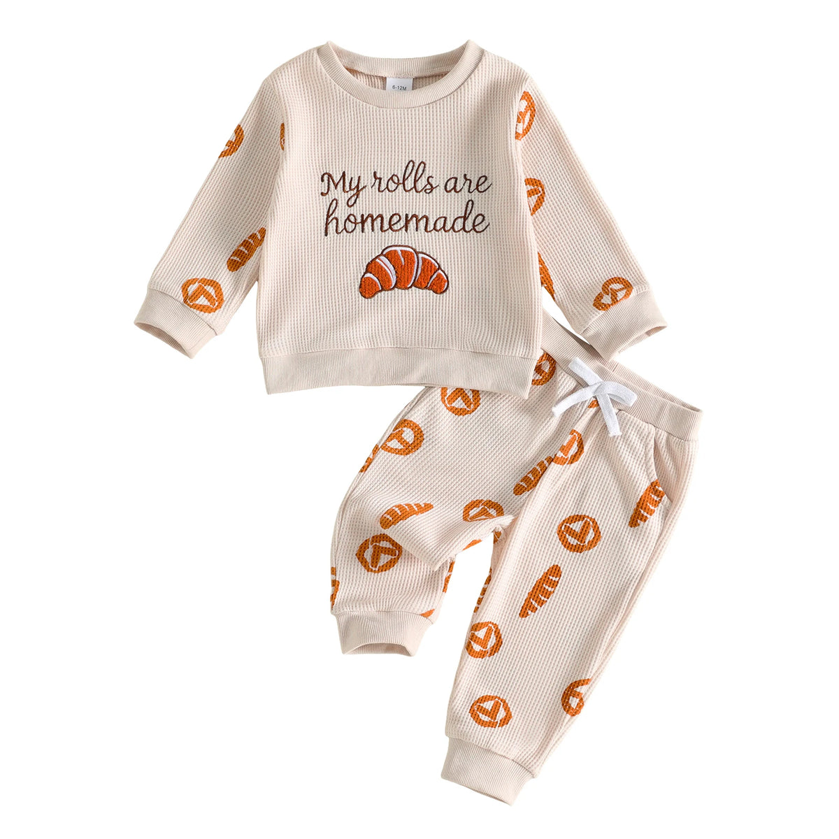 Sweatshirt 2 Pcs Set  Pants Baby Thanksgiving Bread Letter Sweatshirt Thanksgiving Outfit Bread Latest