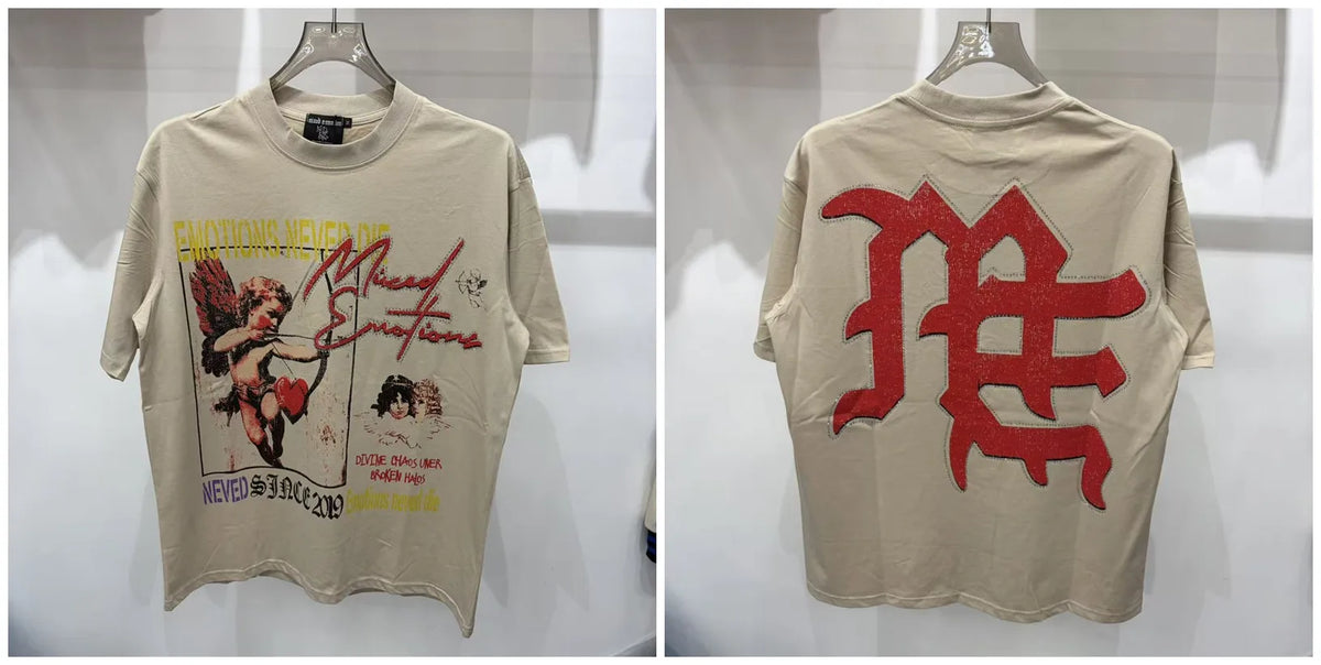 Mixed Emotion Printed Cotton T Shirt For Men Women