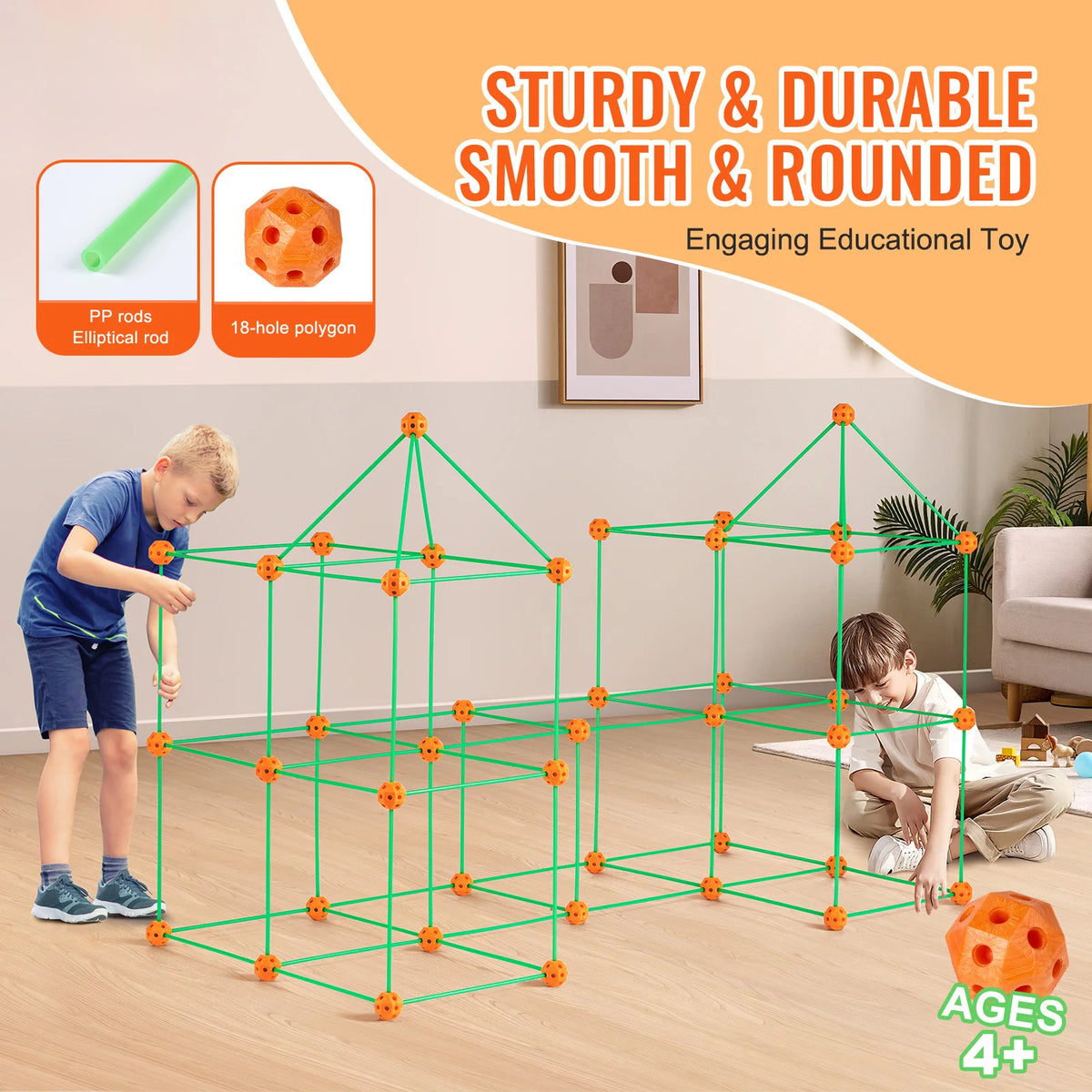 SucceBuy Fort Building Kit Indoor Castle For Kids Beading Toy