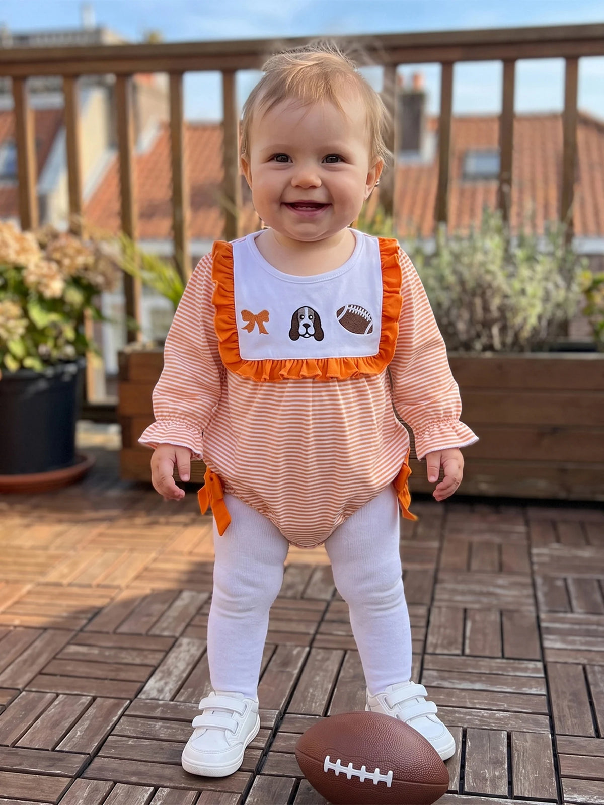 Long Sleeve Ruffled Girl Baby Girl Fall Long Sleeve Fall Cape Romper Stripe Professional Baby Girl Fall