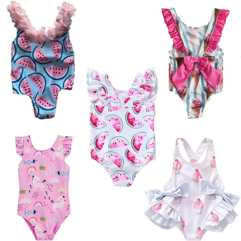NNJXD Baby Girls Floral Sun Protection One Piece Swimsuit