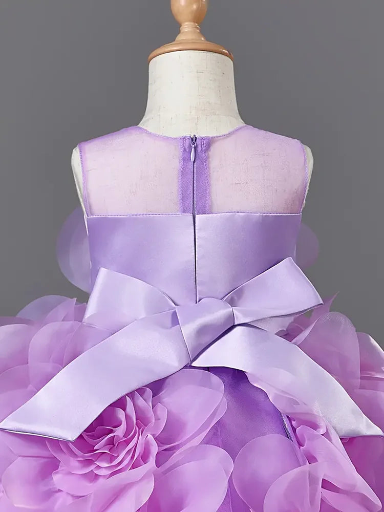 Girls Princess Dress Luxury Elegant Sleeveless Party Evening Gown