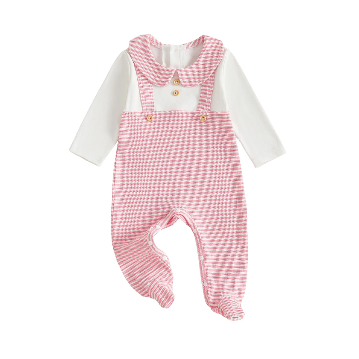 Autumn Stripe Patchwork Bodysuit Long Girl Autumn Footed Romper Long Sleeve Romper Long Sleeve Stripe