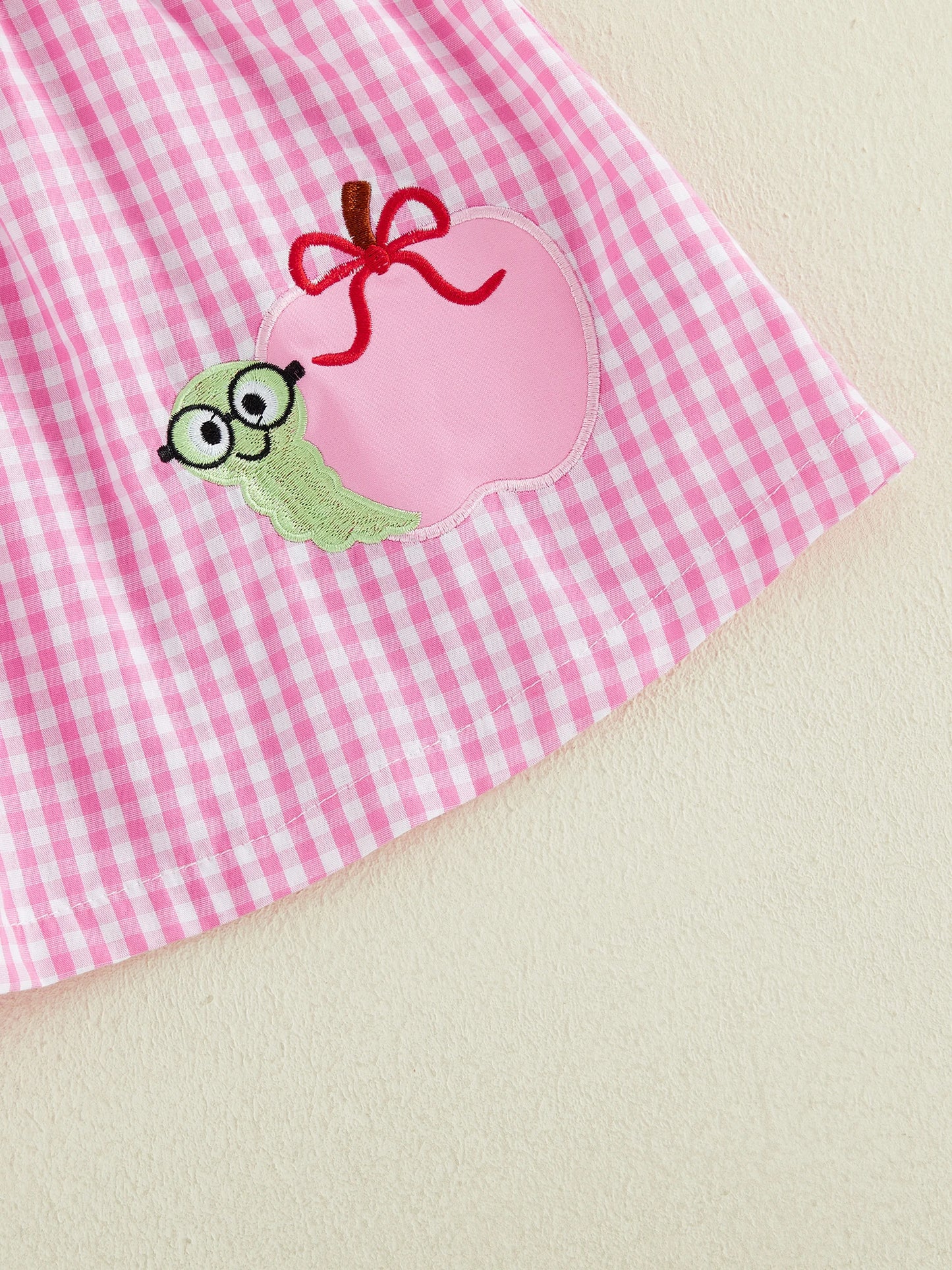 Short Clothes Embroidery Cute Bow Girls Back Girls Back To Cute Bow Short School Toddler-Summer Kids Girls Back