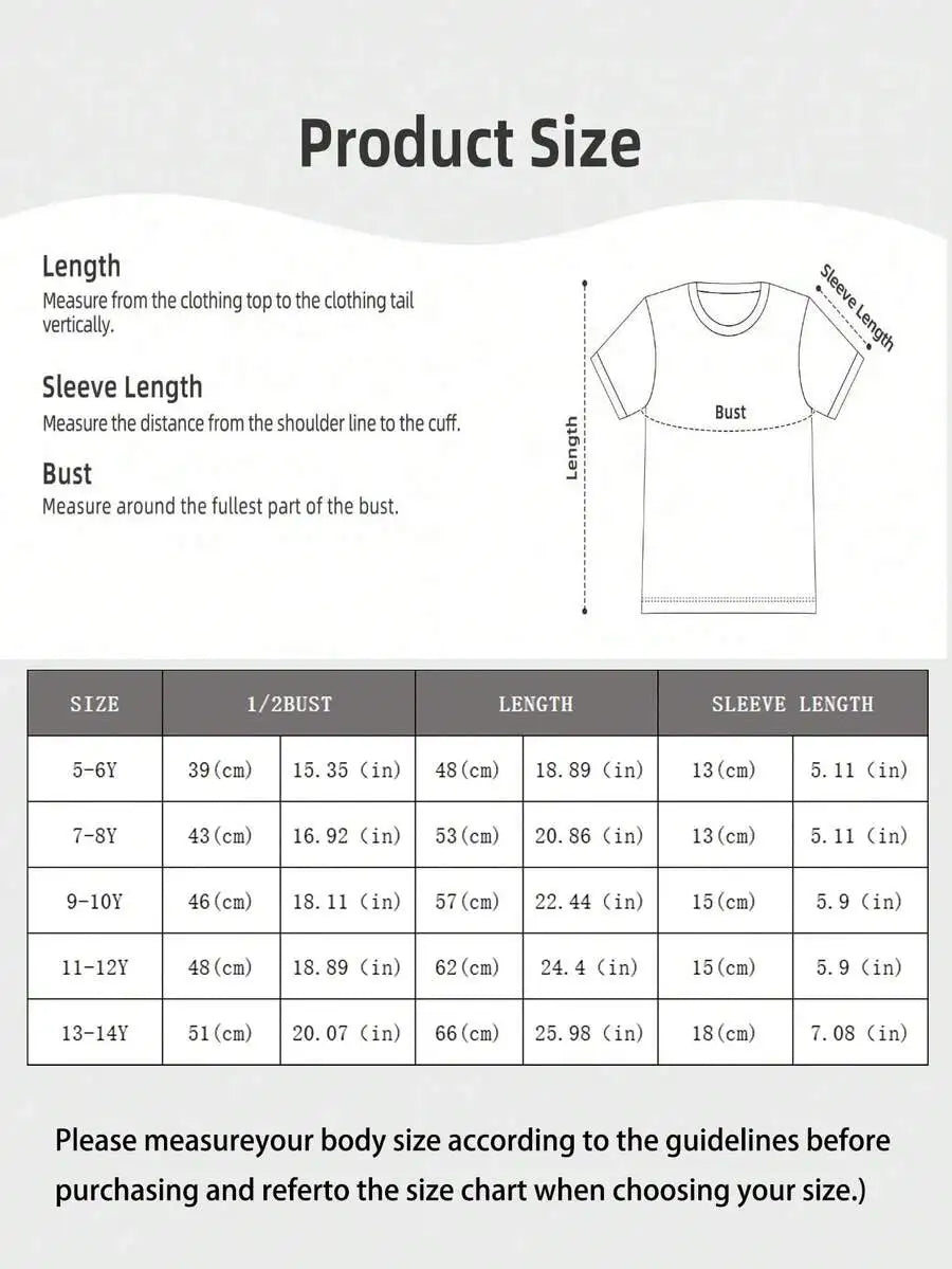 Girls & Teenagers Students Casual Printed Black Crew Neck Short Sleeve T-Shirt Top, Summer