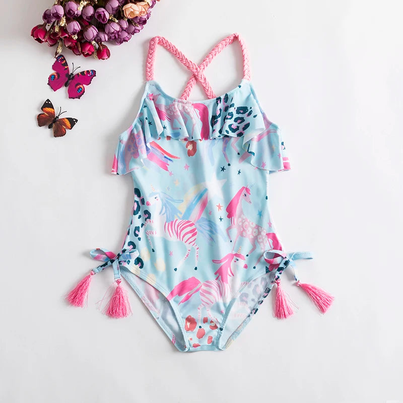 NNJXD Baby Girls Floral Sun Protection One Piece Swimsuit