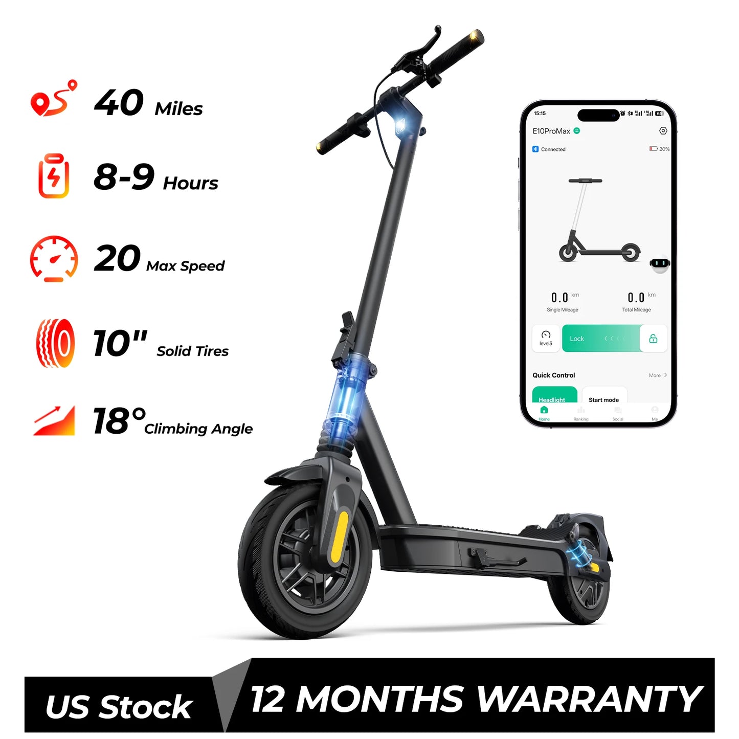 HeroPick 500W Electric Scooter E8 Pro Foldable with 20-Mile Range