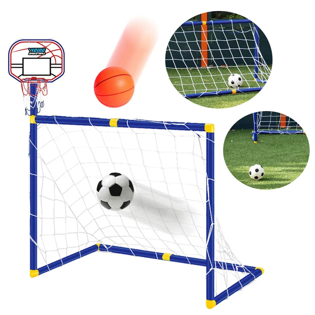 Kmoist 2 In 1 Sports Toy Basketball Stand And Football Goal
