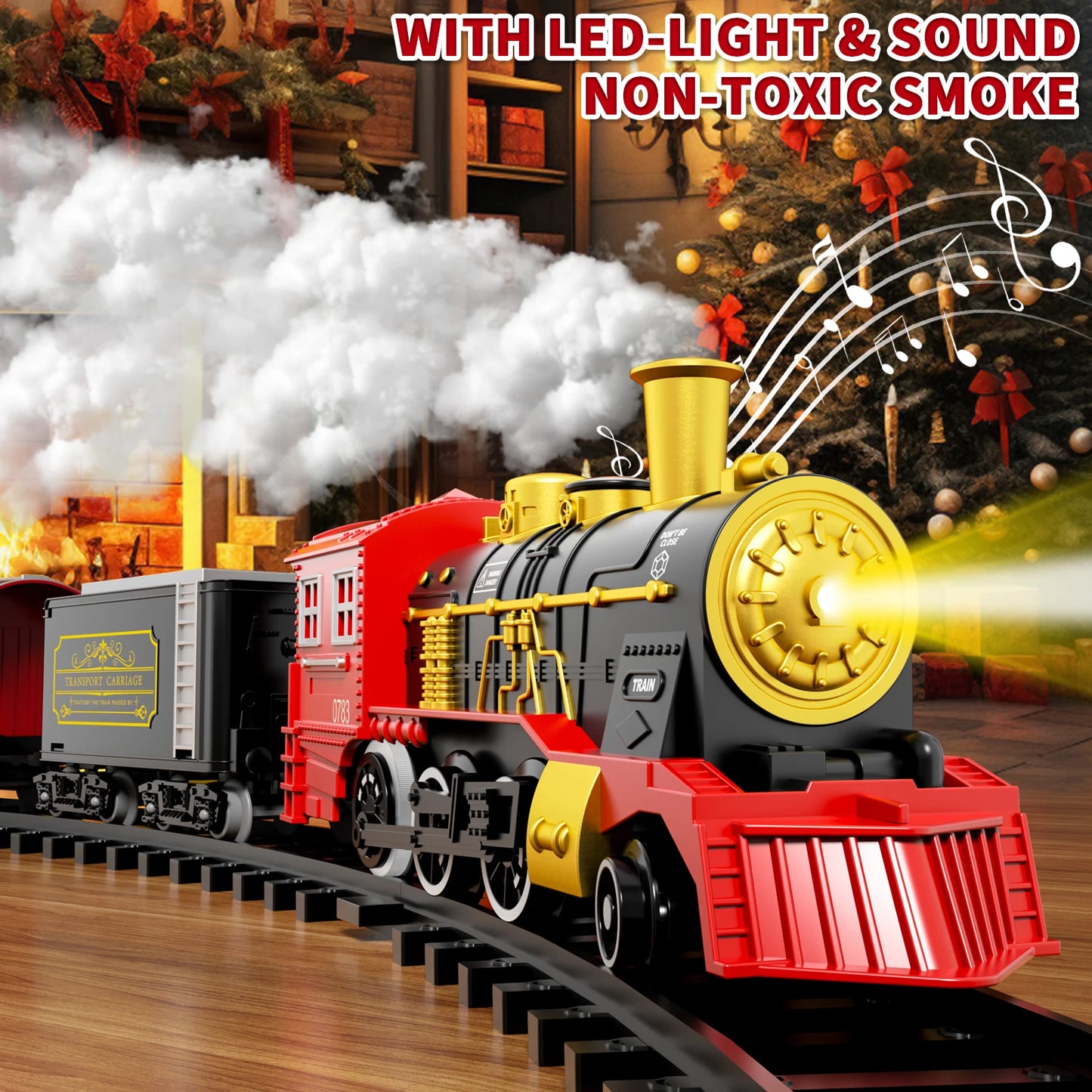 NONECE Train Set Toys Light And Sound 6 Cars 28 Tracks
