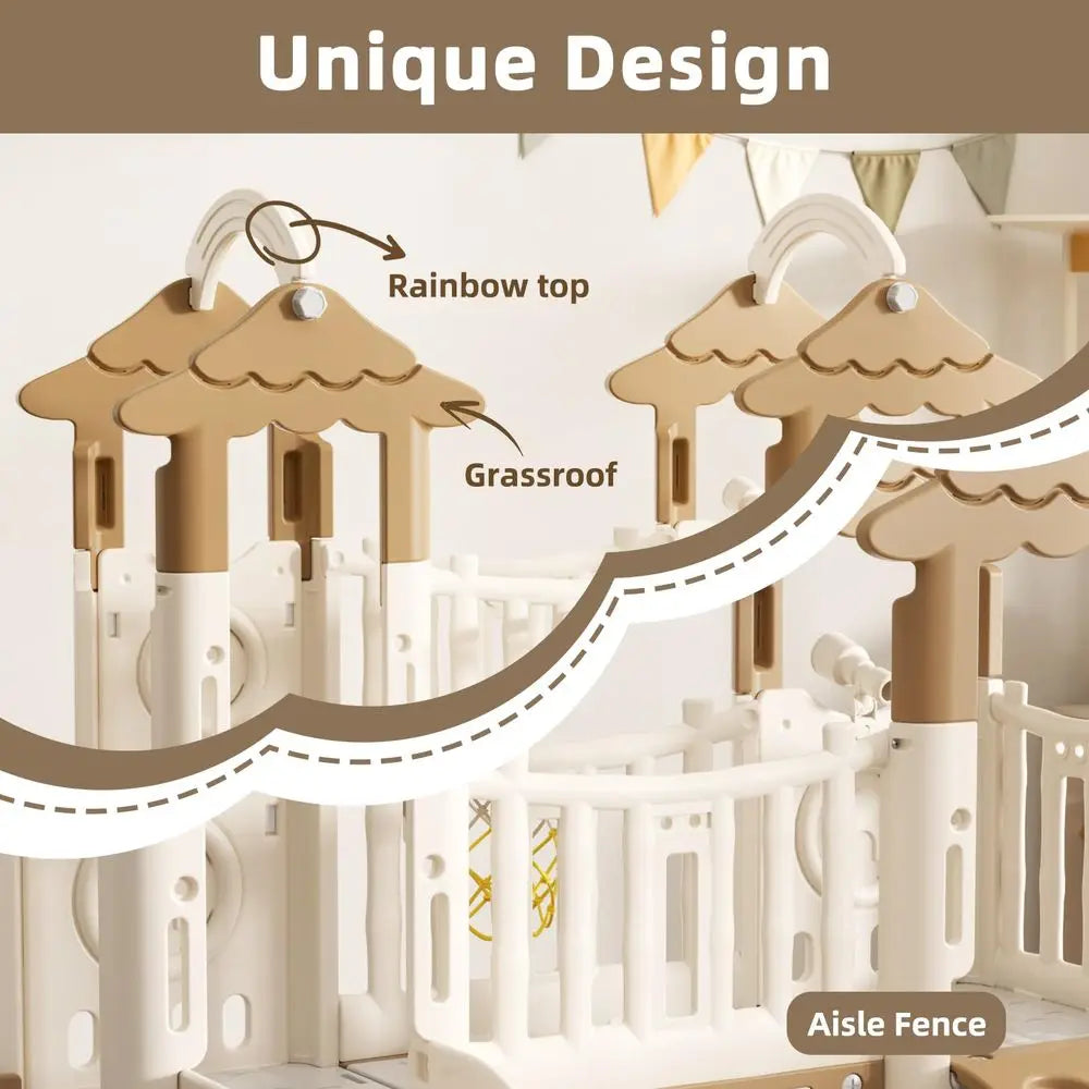 YTYIN 9in1 Toddler Slide Playset Forest Treehouse Indoor Outdoor Playground