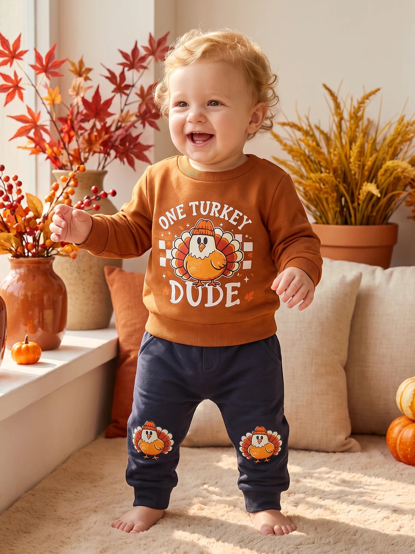 Turkey Long Sleeve Tops Turkey Print Outfits Turkey Thanksgiving-Outfits-Turkey Thanksgiving Outfits Toddler Boys Long Sleeve