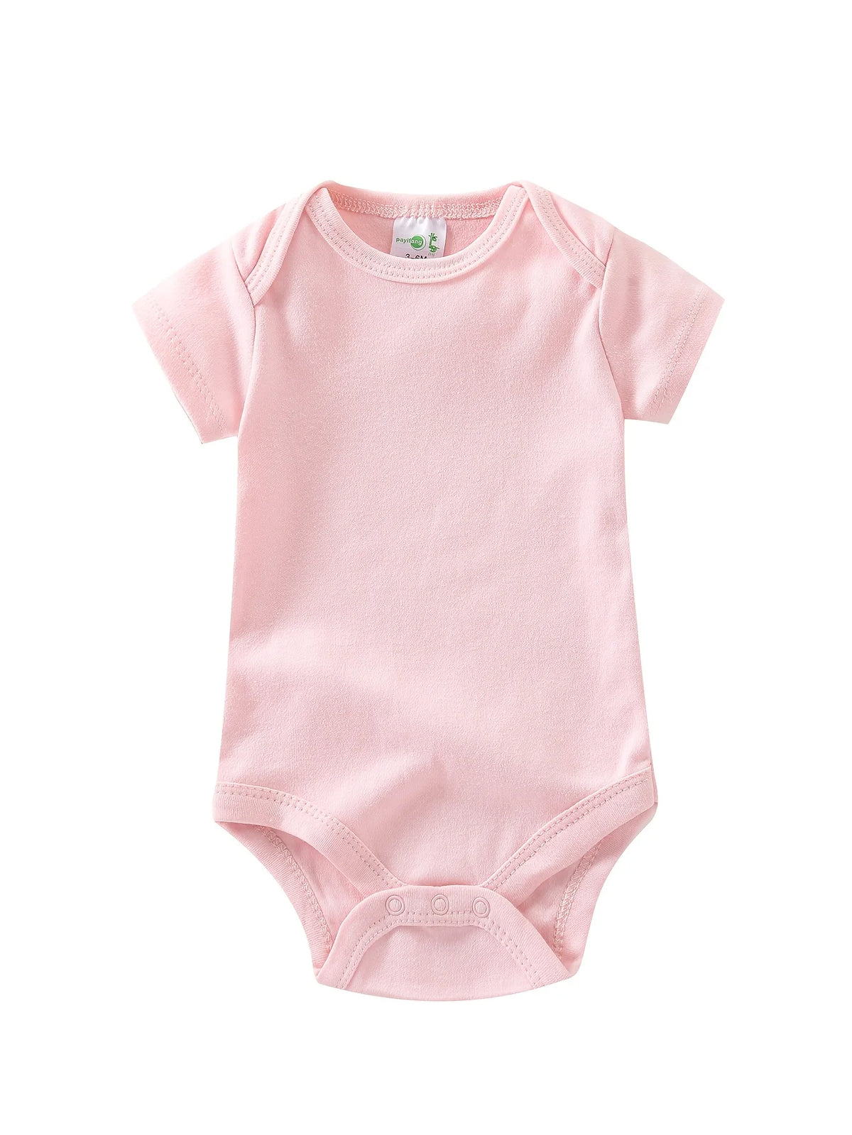 Baby Girl Short Sleeve Cotton Knit Button Front Romper