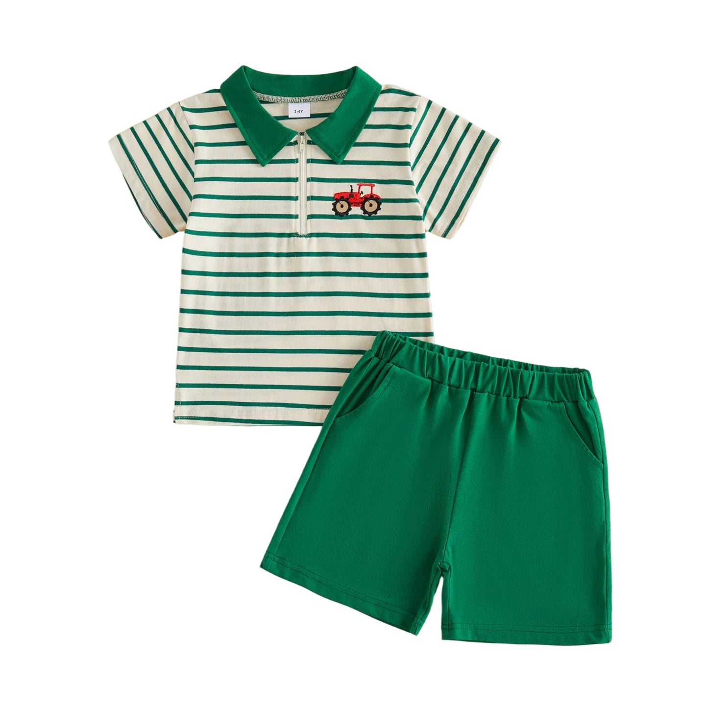 Infant Summer Outfit Set Embroidered Top And Shorts