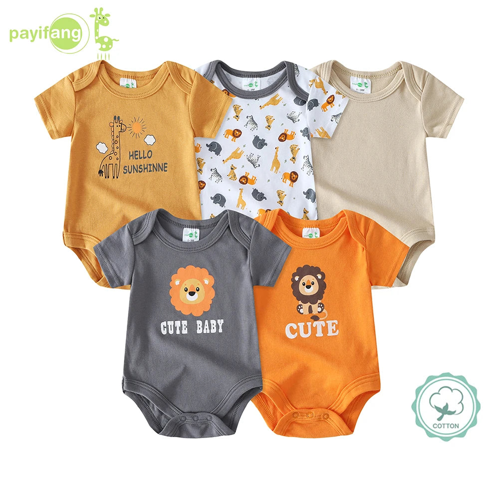 Soft Baby Boy Sailboat Pattern Short Sleeve Cotton Romper Set