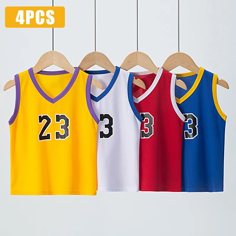 Summer Quick Dry Kids Sports Suit Set Vest And Shorts