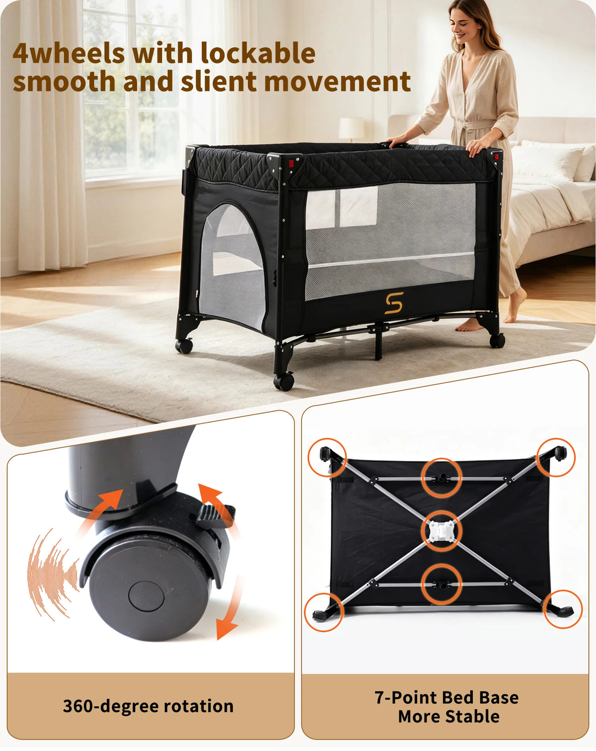 SteAnny All In One Pack N Play With Bassinet Station