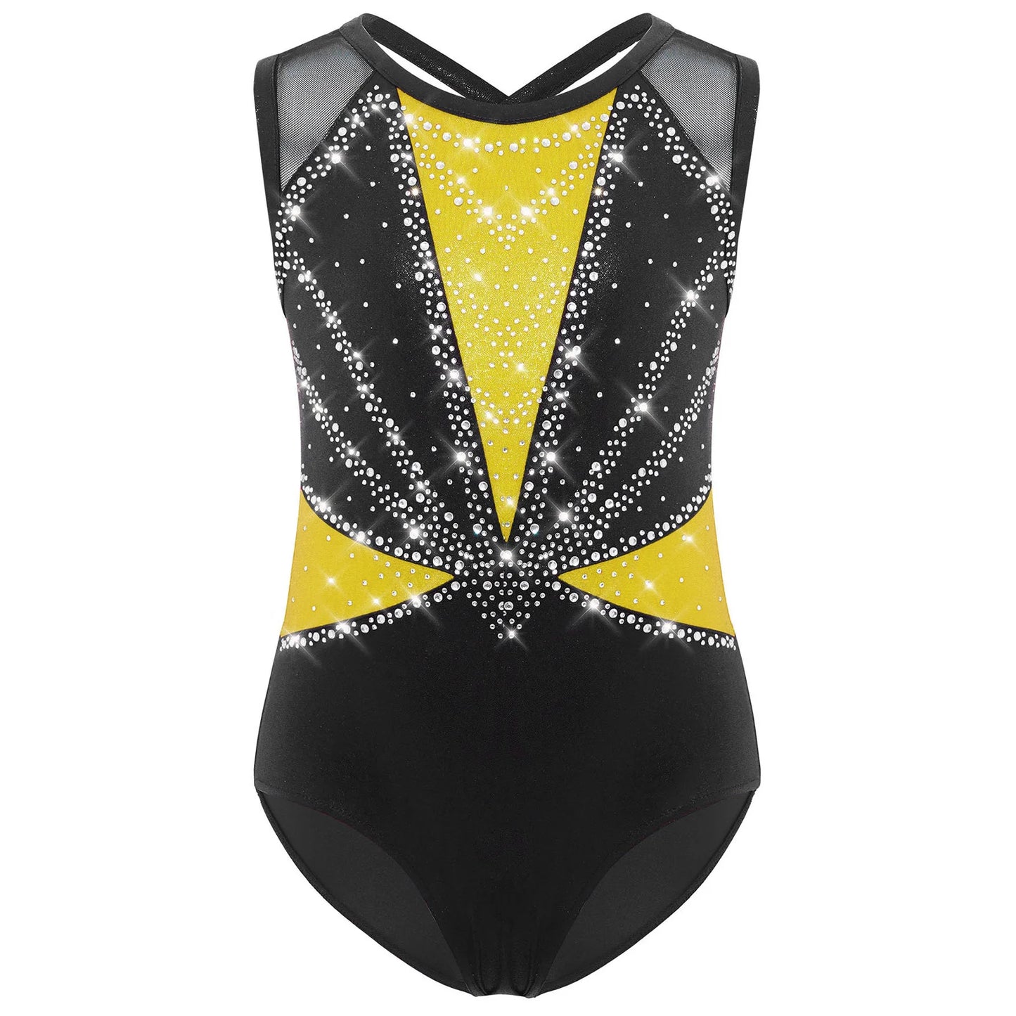 iEFiEL Kids Ballet Leotard Rhinestones Crisscross Back